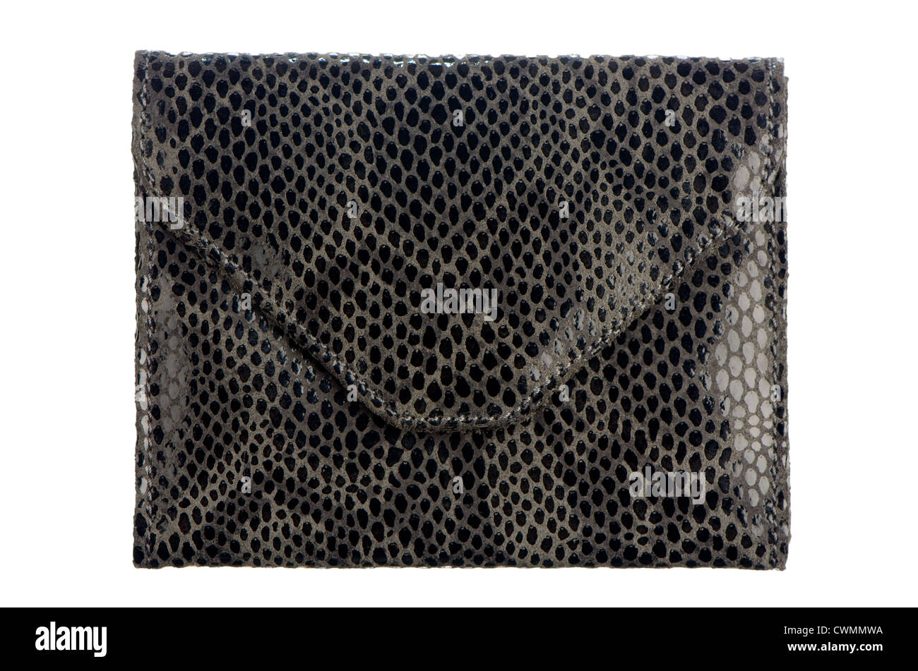Black leather purse isolated on white background Stock Photo - Alamy