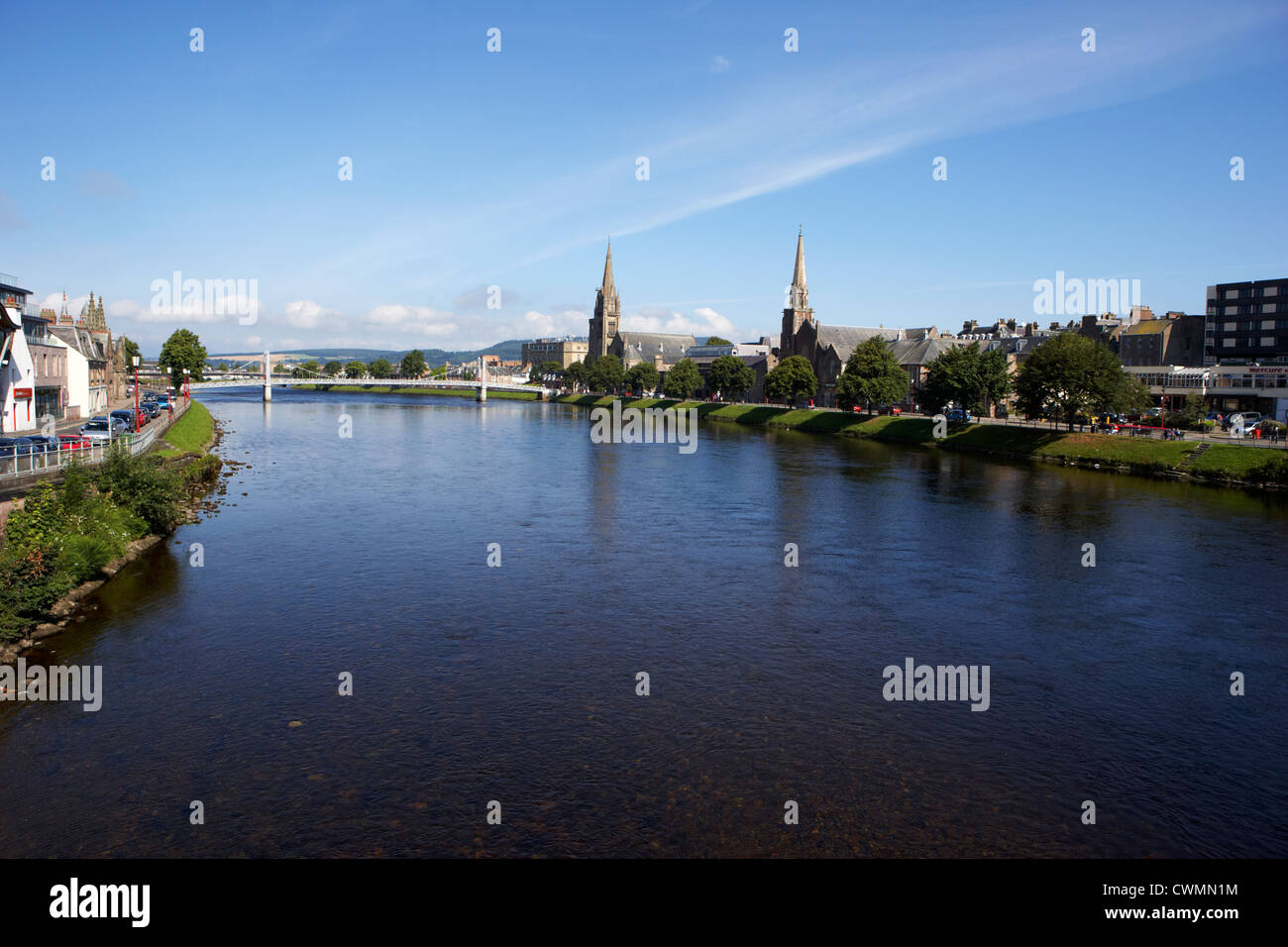 river ness flowing through inverness city highland scotland uk Stock Photo