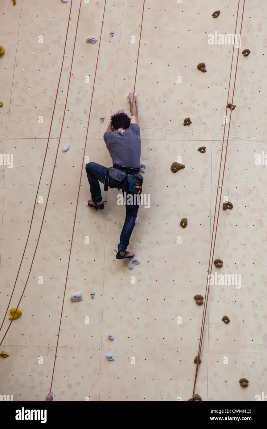 Climber on climbing wall, Stock Photo