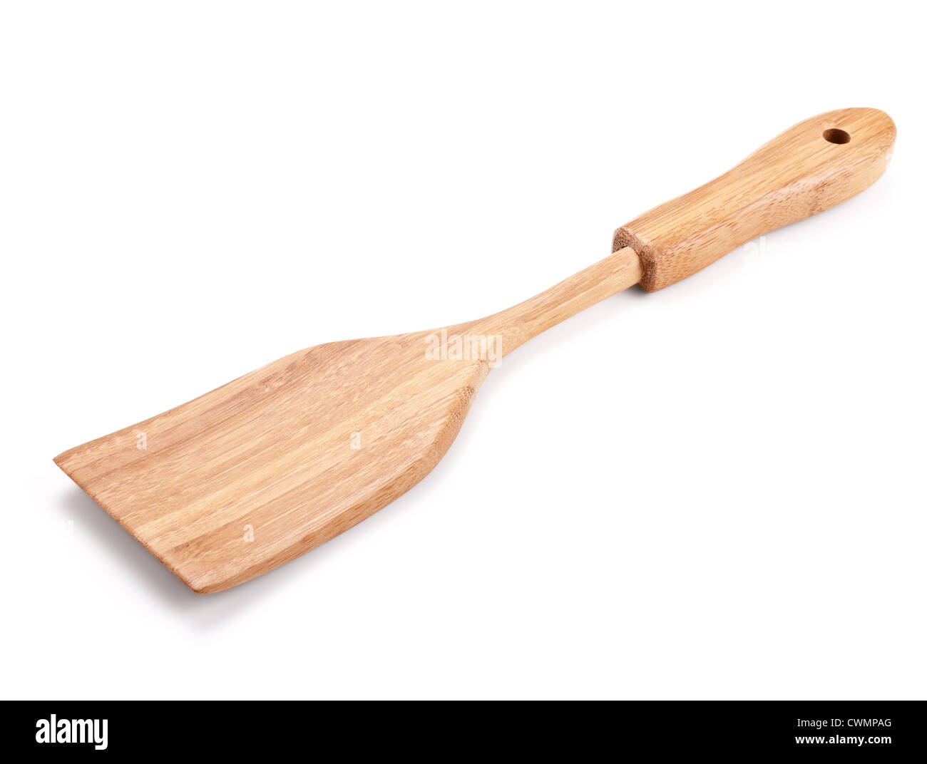 Bamboo spatula isolated on white background Stock Photo