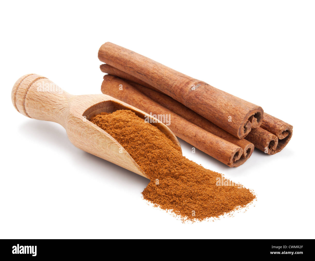 milled cinnamon isolated on white background Stock Photo