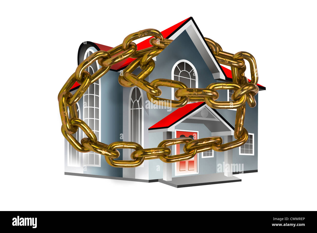 Home in Chains. Stock Photo