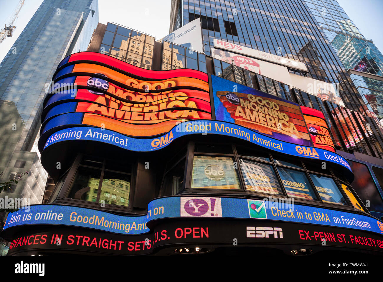 ABC Good Morning America News Show in Times Square, NYC Stock Photo