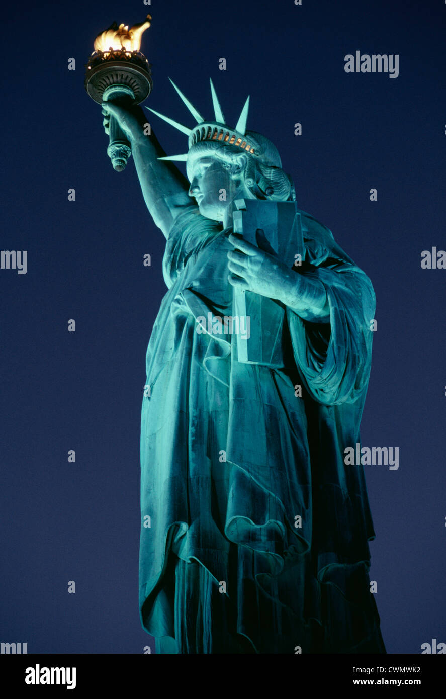 Statue of Liberty at Dusk Stock Photo