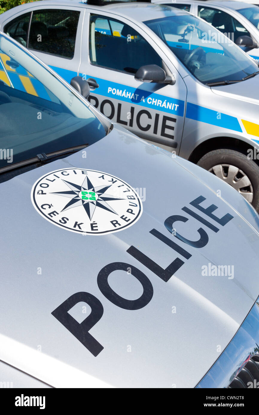 Czech police car - Policie CR Stock Photo