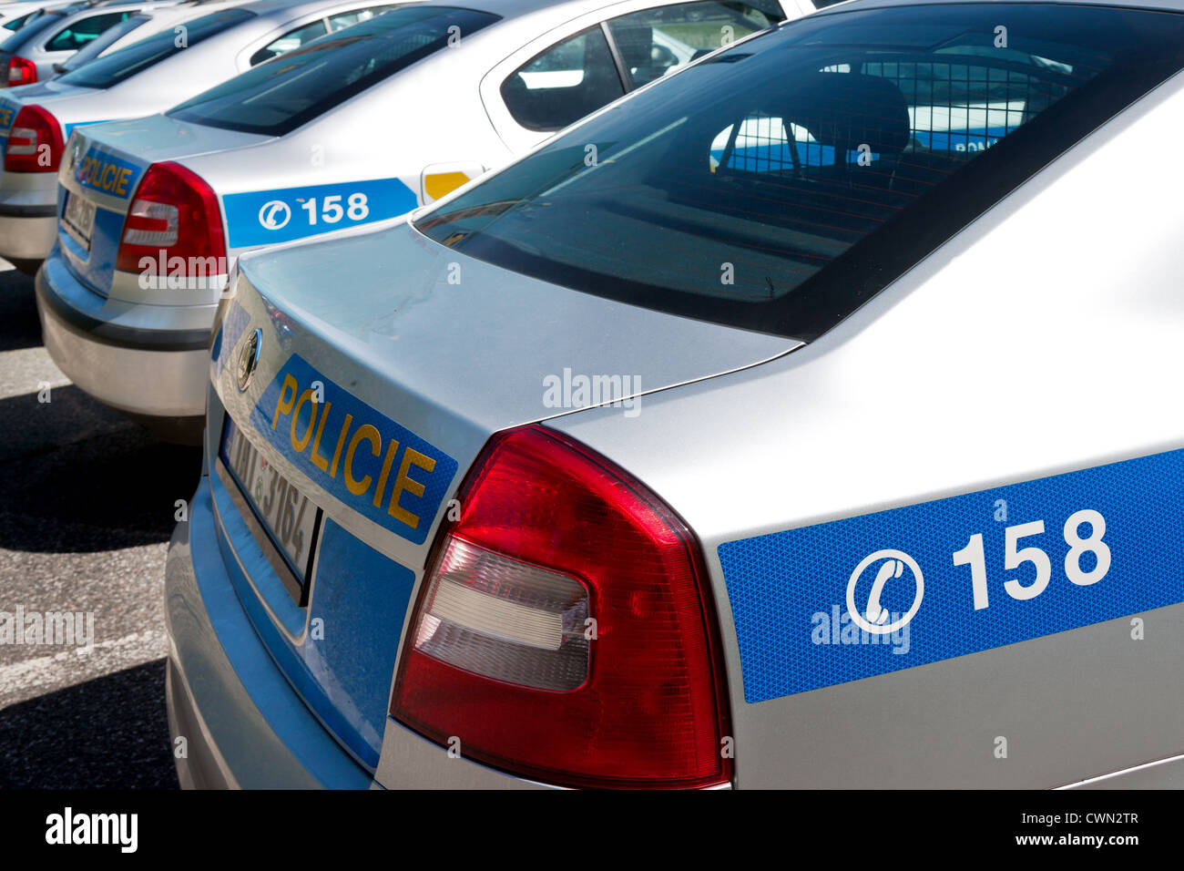 Czech police car - Policie CR Stock Photo