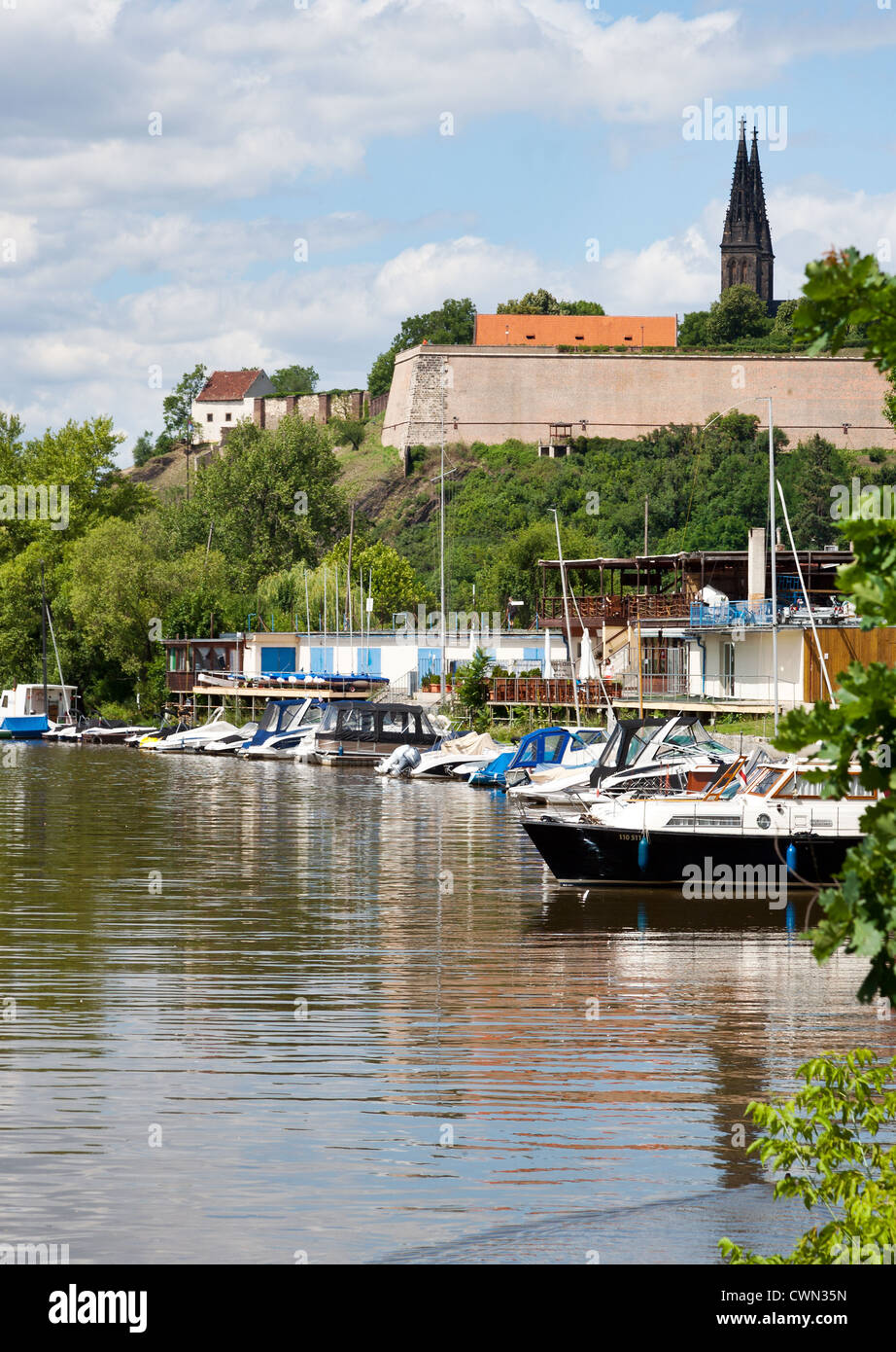 Cesky Yacht club, Podolske nabrezi, Praha, Vysehrad, Ceska republika Stock Photo