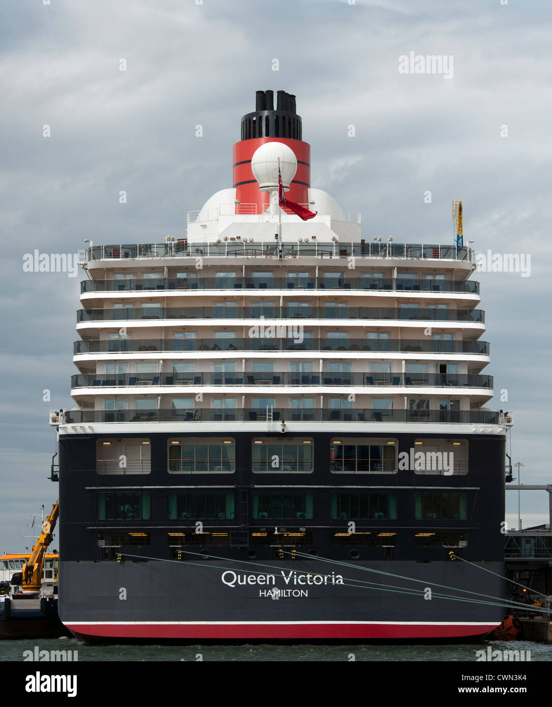 Cunard liner "Queen Victoria" berthed at berth 101. Western Docks, Port