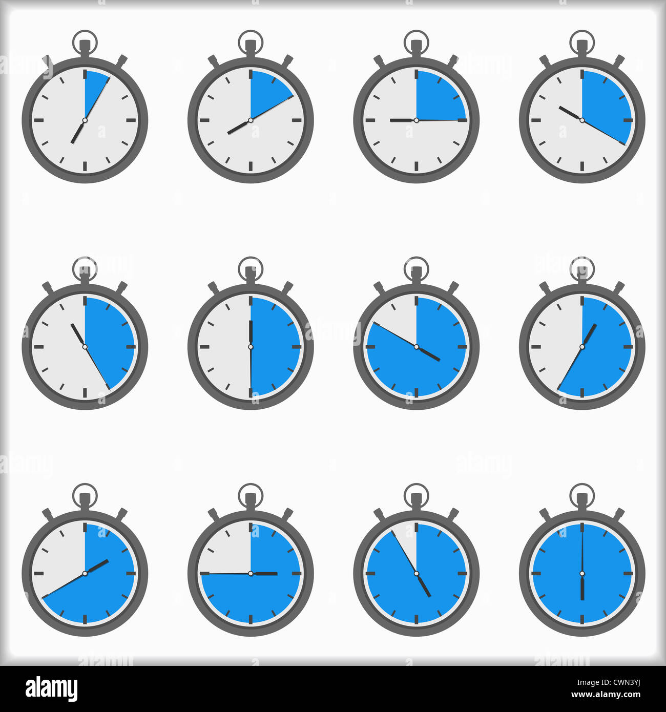 Set of timer icons, vector eps10 illustration Stock Photo - Alamy