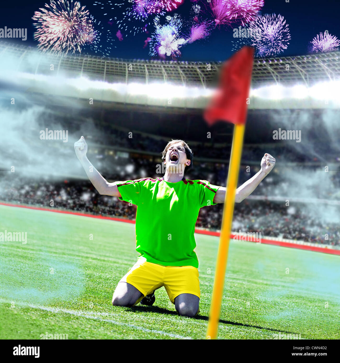 soccer or football player on the field Stock Photo Alamy