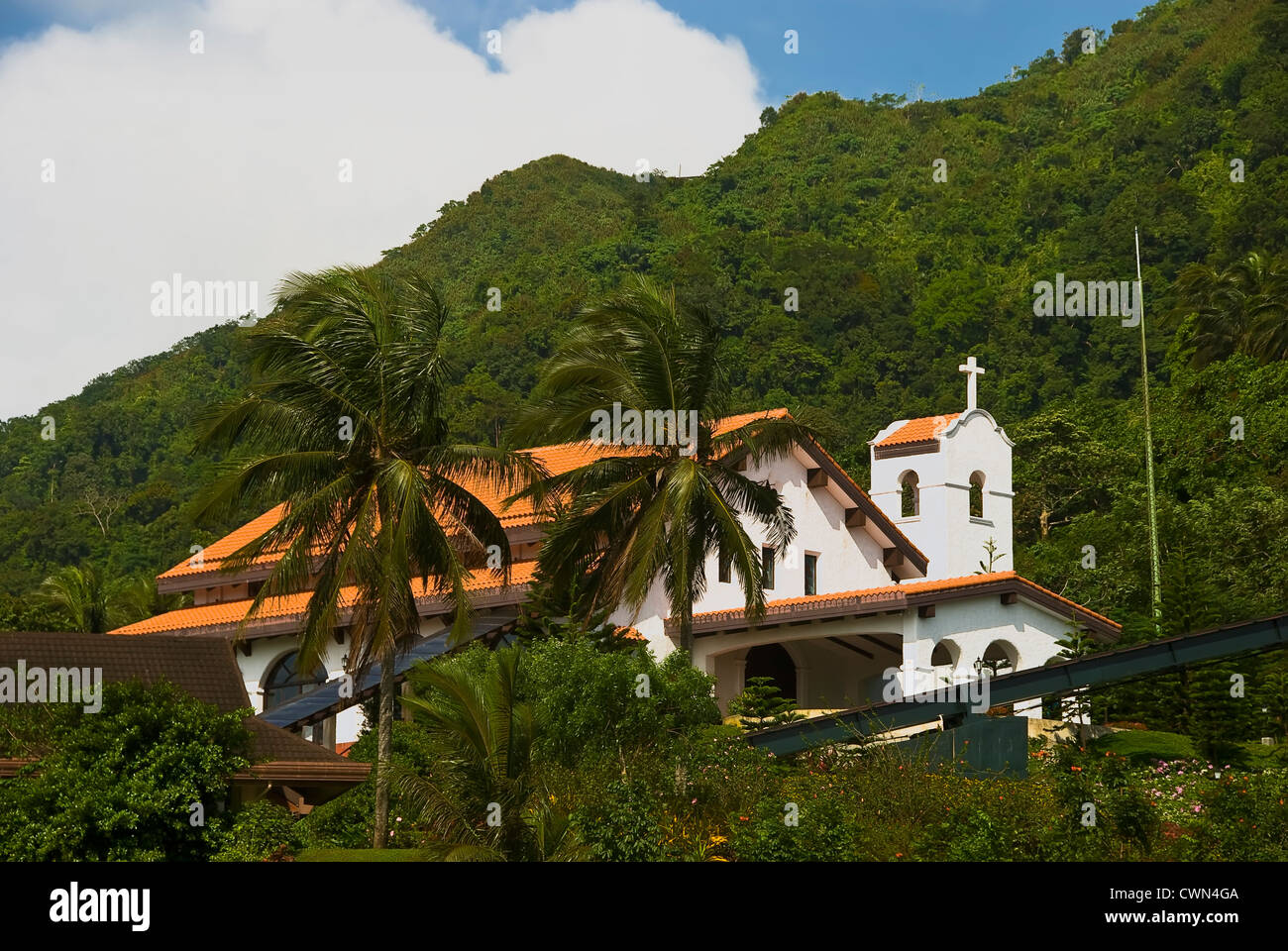 Church in a mountainous area in the Philippines Stock Photo