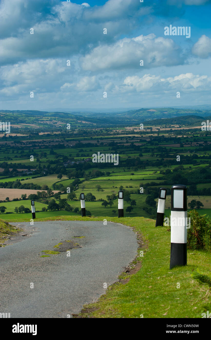 A bend in the road on top of the Long Mynd, Shropshire Stock Photo Alamy