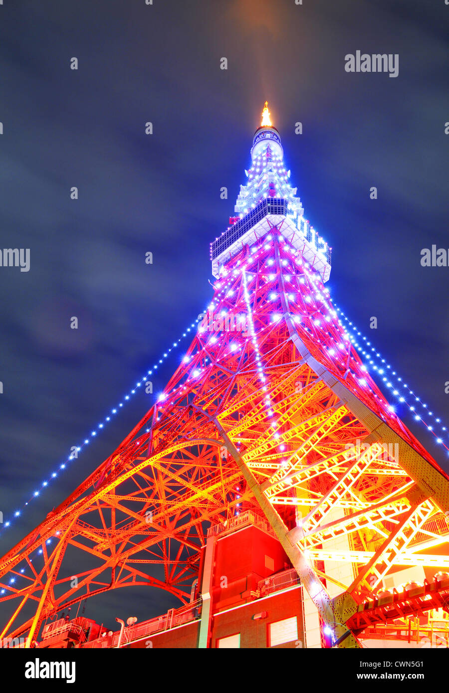 Tokyo Tower at night Stock Photo - Alamy
