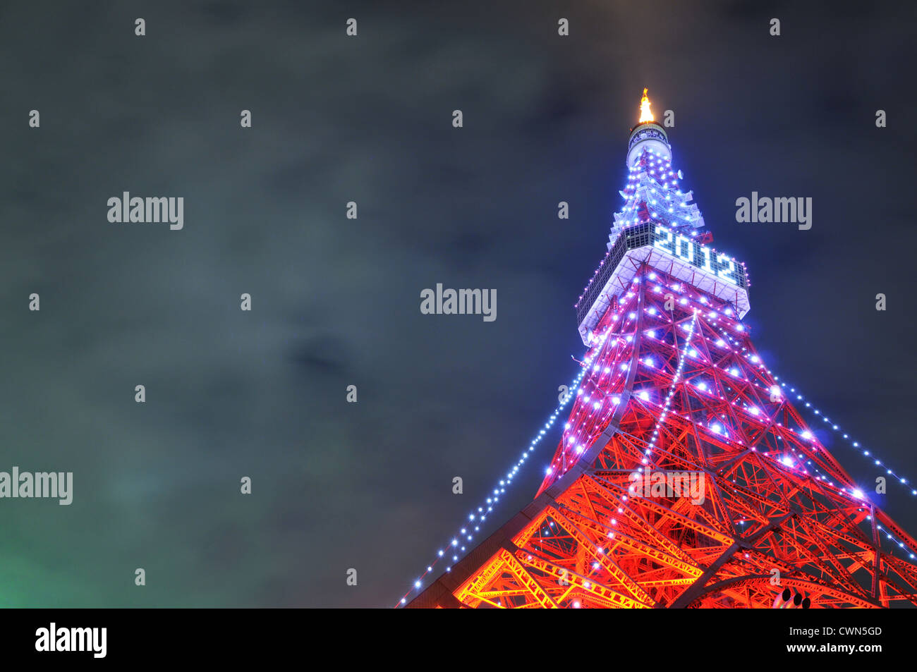 Tokyo Tower at night Stock Photo - Alamy