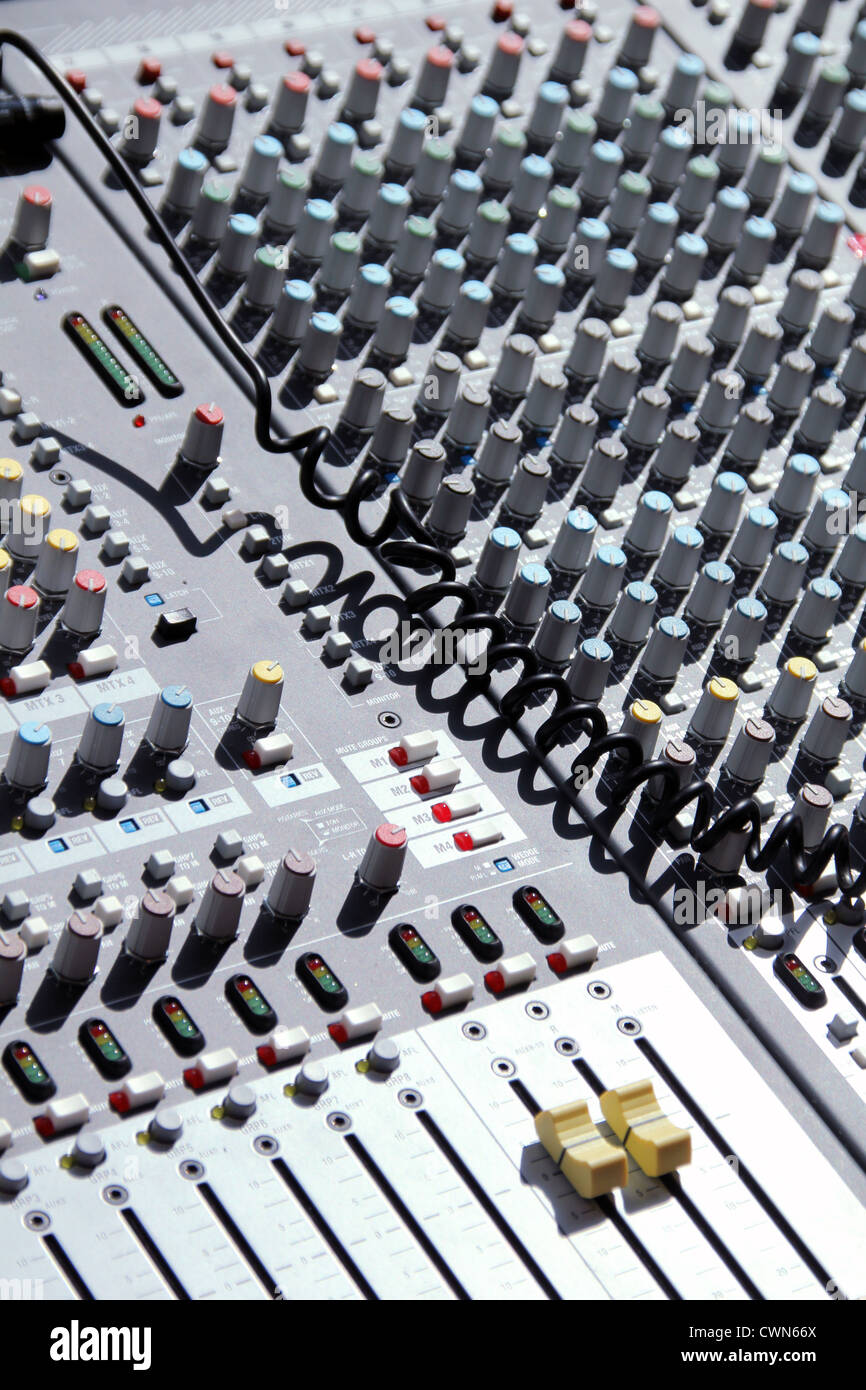Music mixing board Stock Photo Alamy