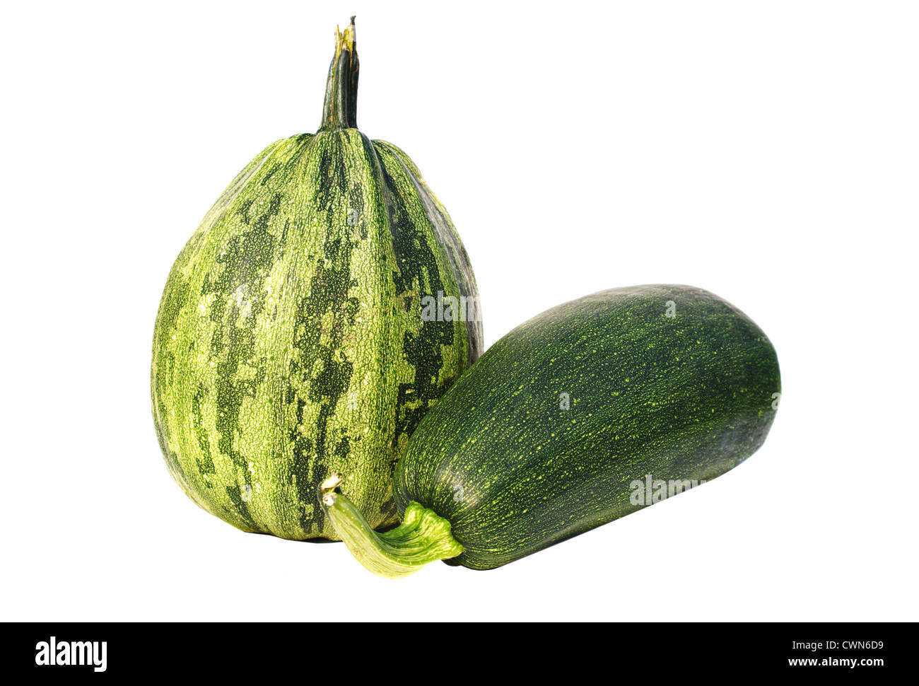 Green Zucchini fresh raw Vegetables natural product isolated on white
