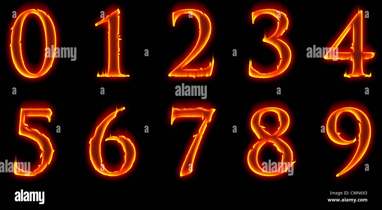 Burning number 8 fire hi-res stock photography and images - Alamy