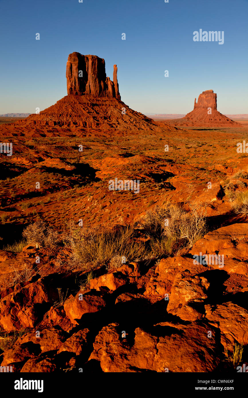 A view of the 'Mittens' Buttes in Monument Valley,Utah,USA. Stock Photo