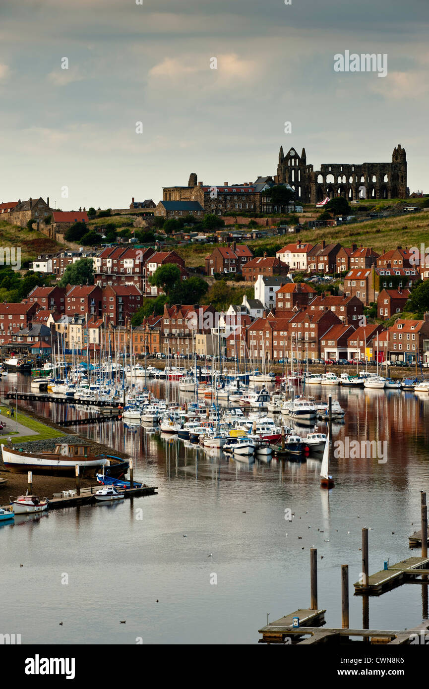View of Whitby town and harbour, North Yorkshire, United Kingdom Stock Photo