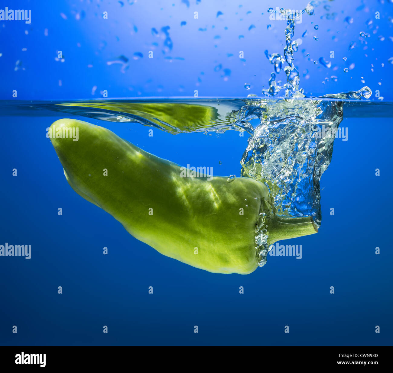 Fresh paprika in water splash Stock Photo Alamy