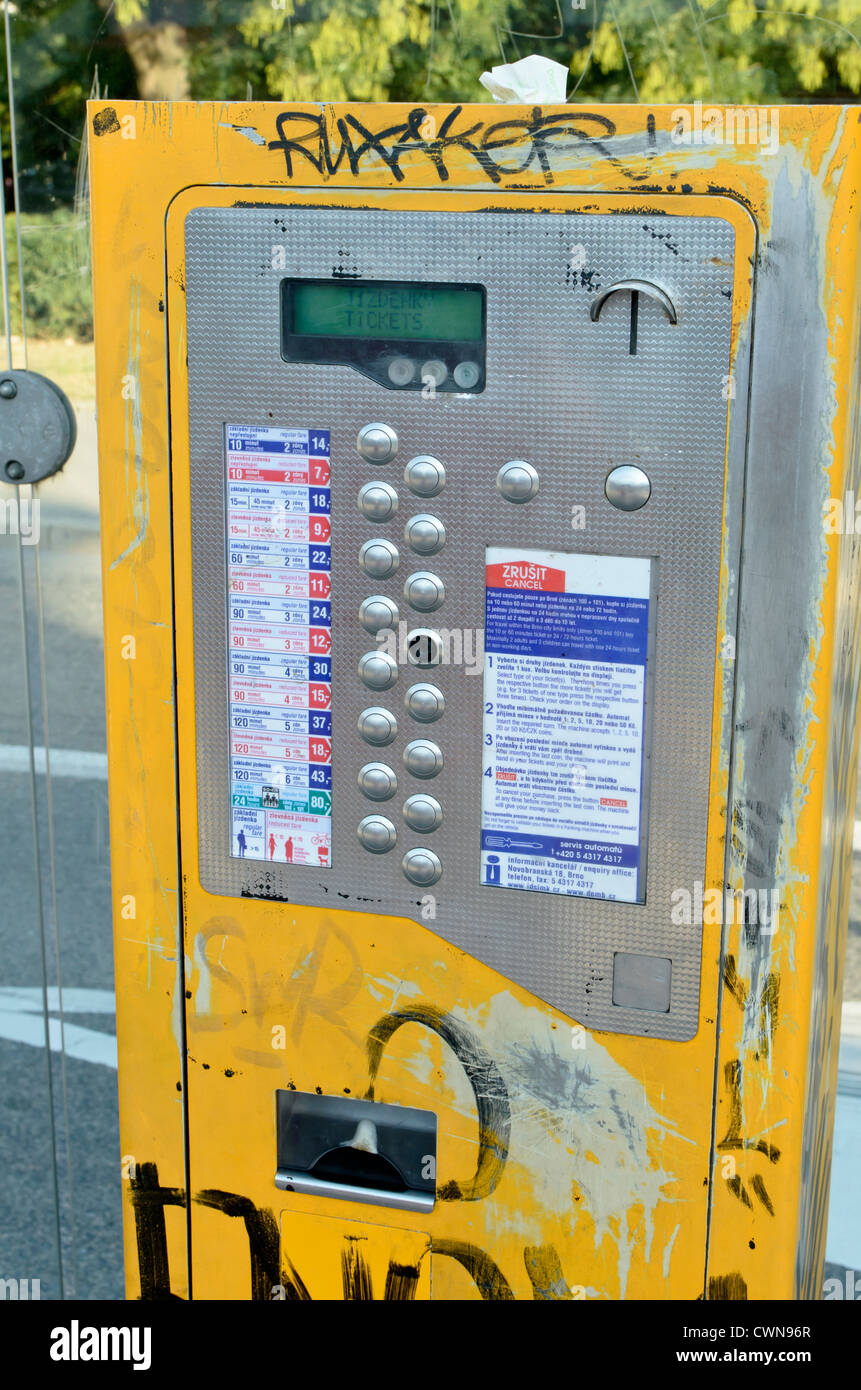 Ticket machine in Brno Stock Photo