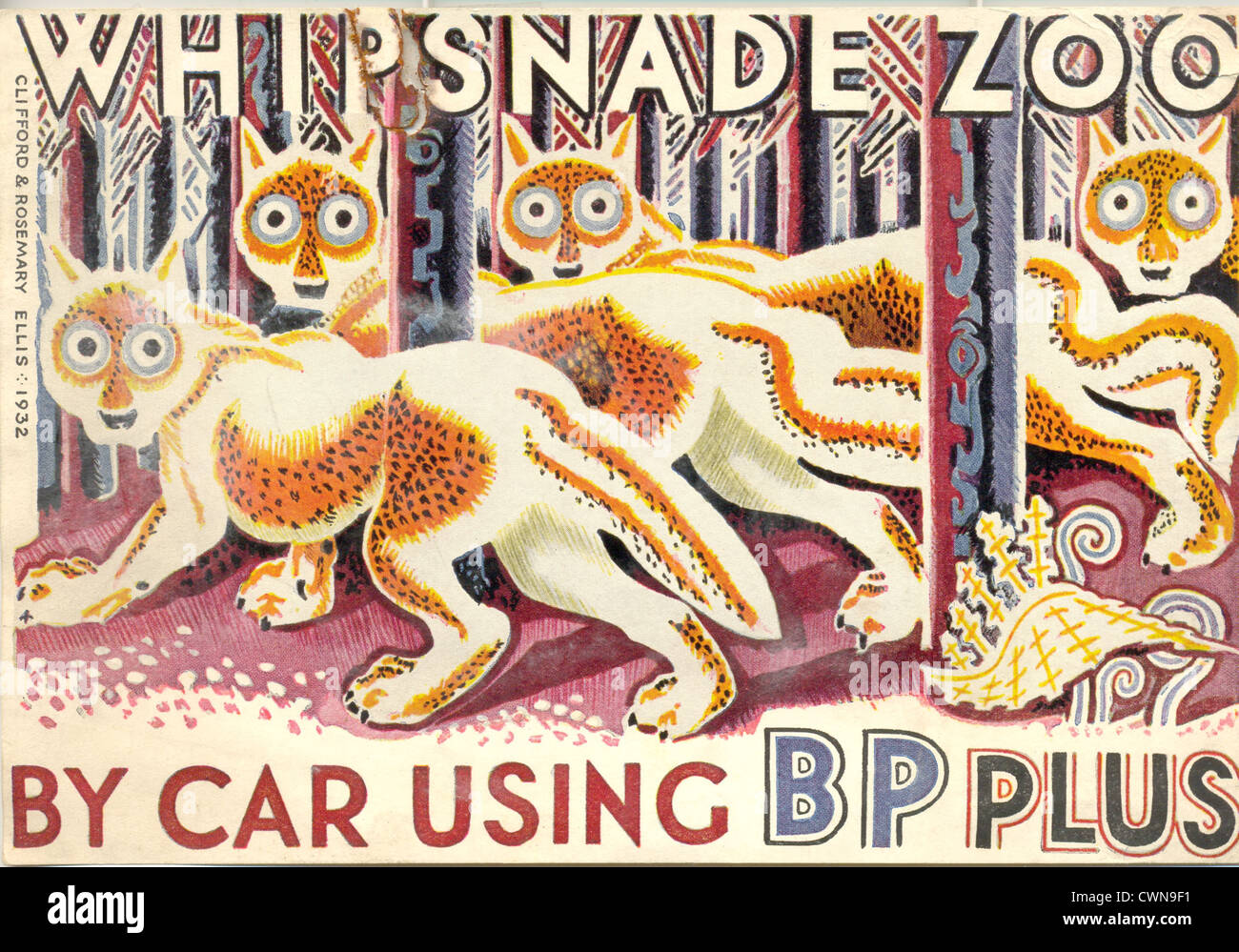 poster for BP Petrol by artists Clifford and Rosemary Ellis Stock Photo