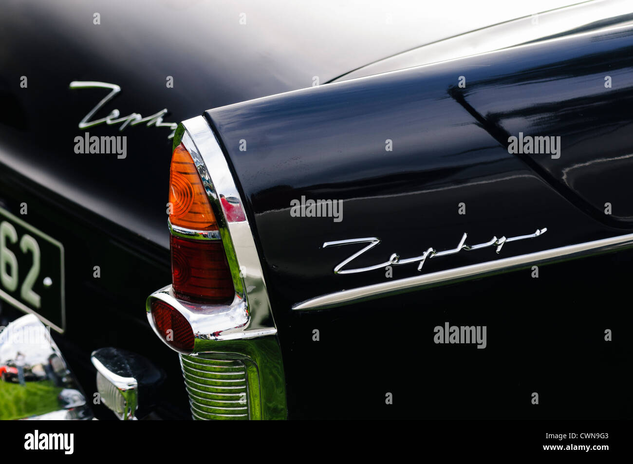 Rear tail fin of a Ford Zephyr (1951-1972) Stock Photo