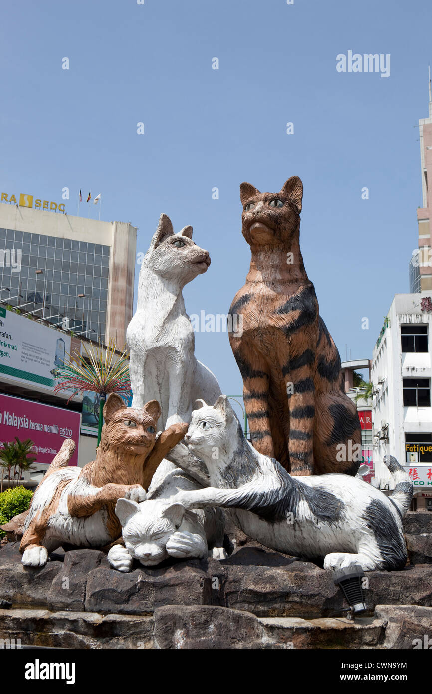 Cat Staue, Kuching, Borneo, Malaysia, Asia Kuching means Cat in Malay