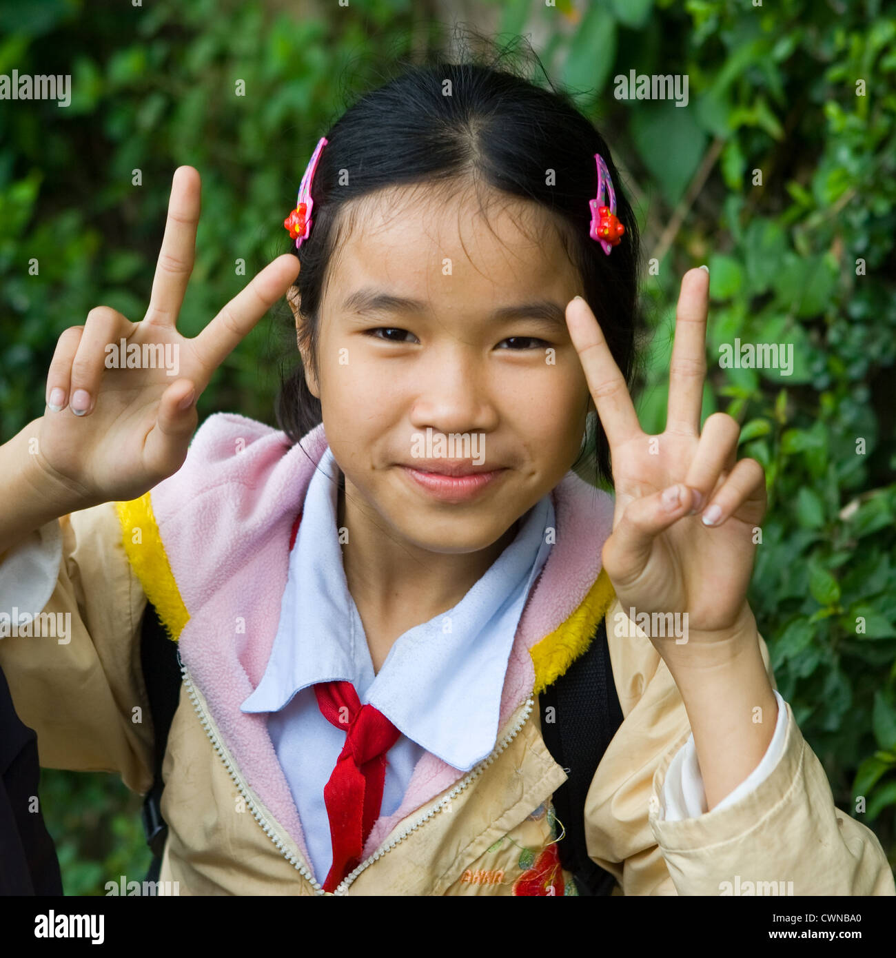 School kid from Hue, Vietnam Stock Photo