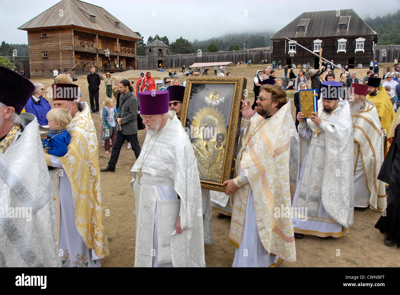 Orthodox Icon Procession Russian Orthodox Church Bicentennial Celebration at Fort Ross State ...