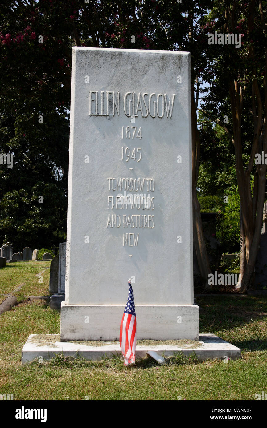 Grave of writer Ellen Glasgow in Hollywood cemetery in Richmond, Virginia, USA Stock Photo Alamy