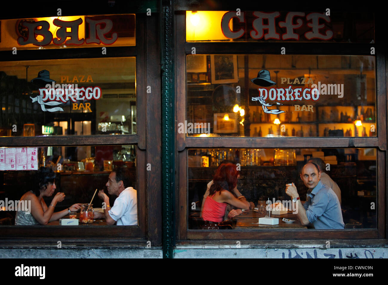 Bar Plaza Dorrego in San Telmo, Buenos Aires, Argentina. Stock Photo