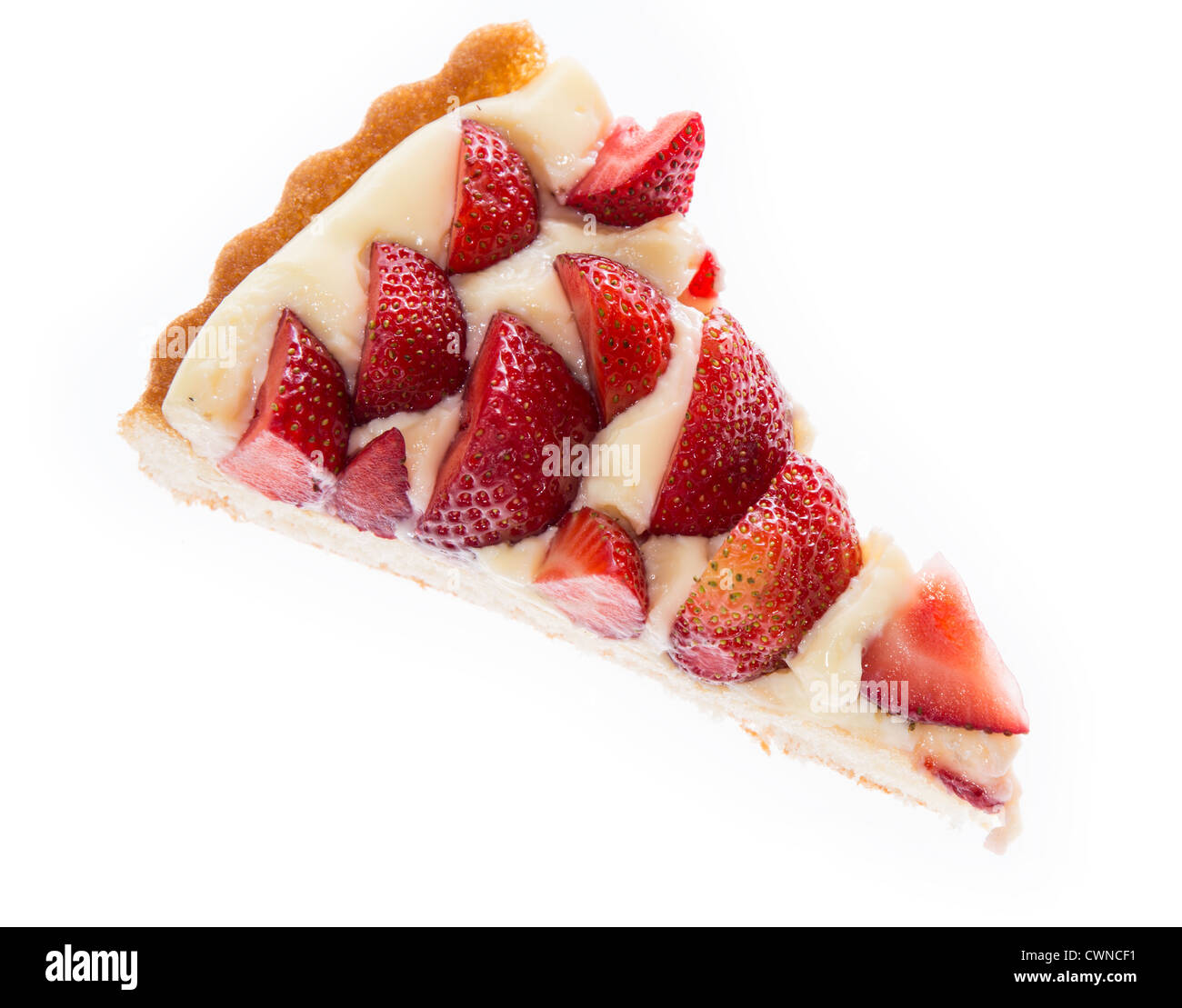 Piece of Strawberry Cake isolated on white background Stock Photo - Alamy