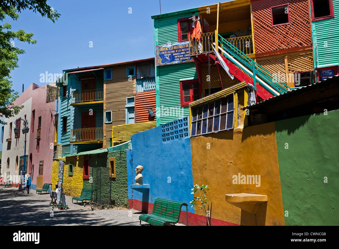 Colorful houses on Caminito area in La boca. Buenos Aires, Argentina Stock Photo