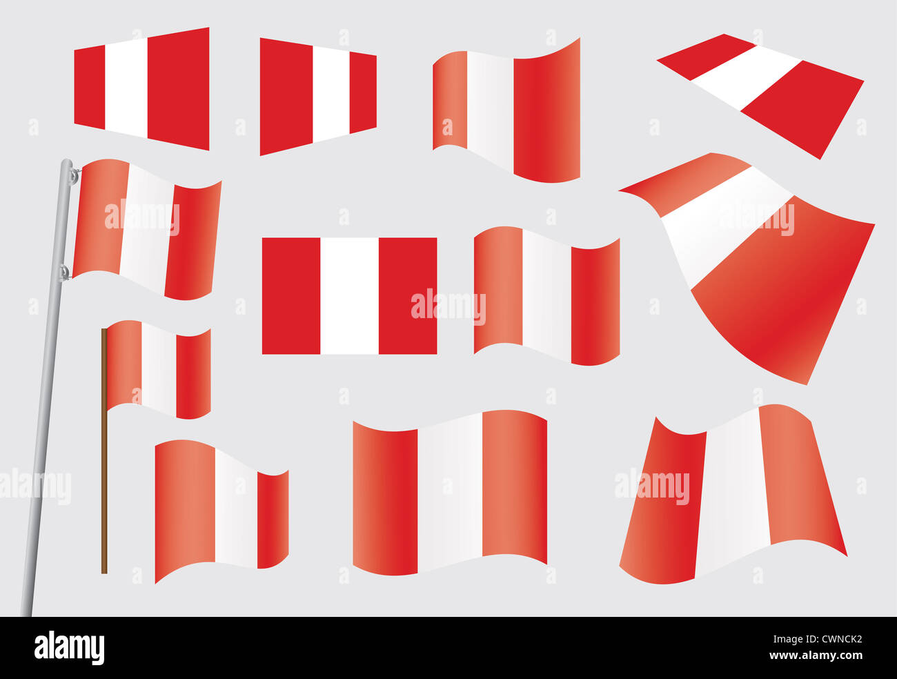 set of flags of Peru illustration Stock Photo - Alamy