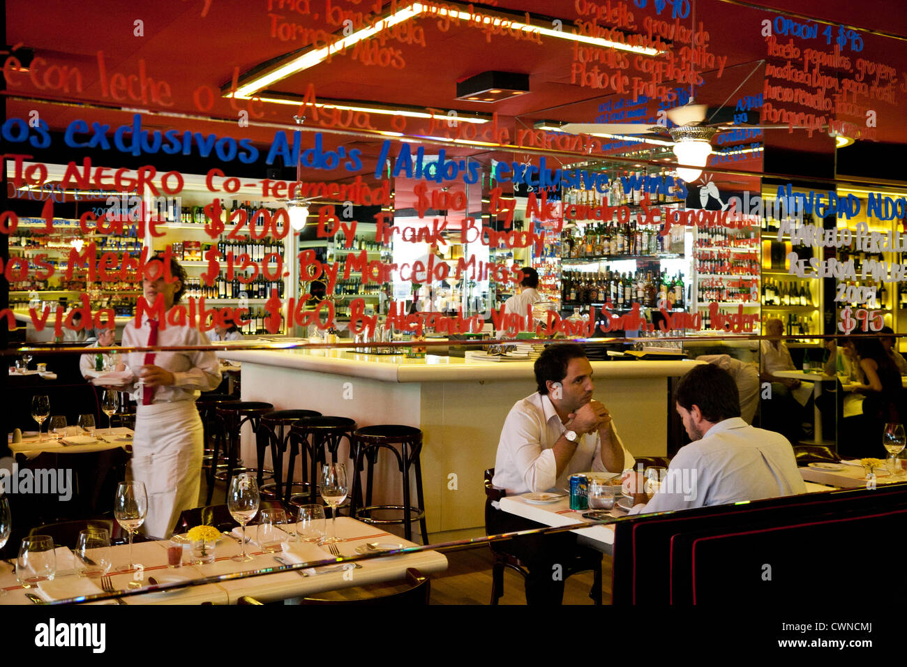 Aldo's Vinoteca bar and restaurant, San Telmo, Buenos Aires, Argentina. Stock Photo