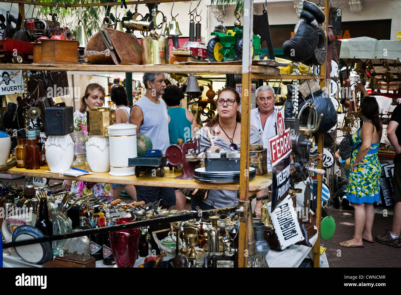 The Sunday Flea Market in San Telmo, Buenos Aires, Argentina. Stock Photo