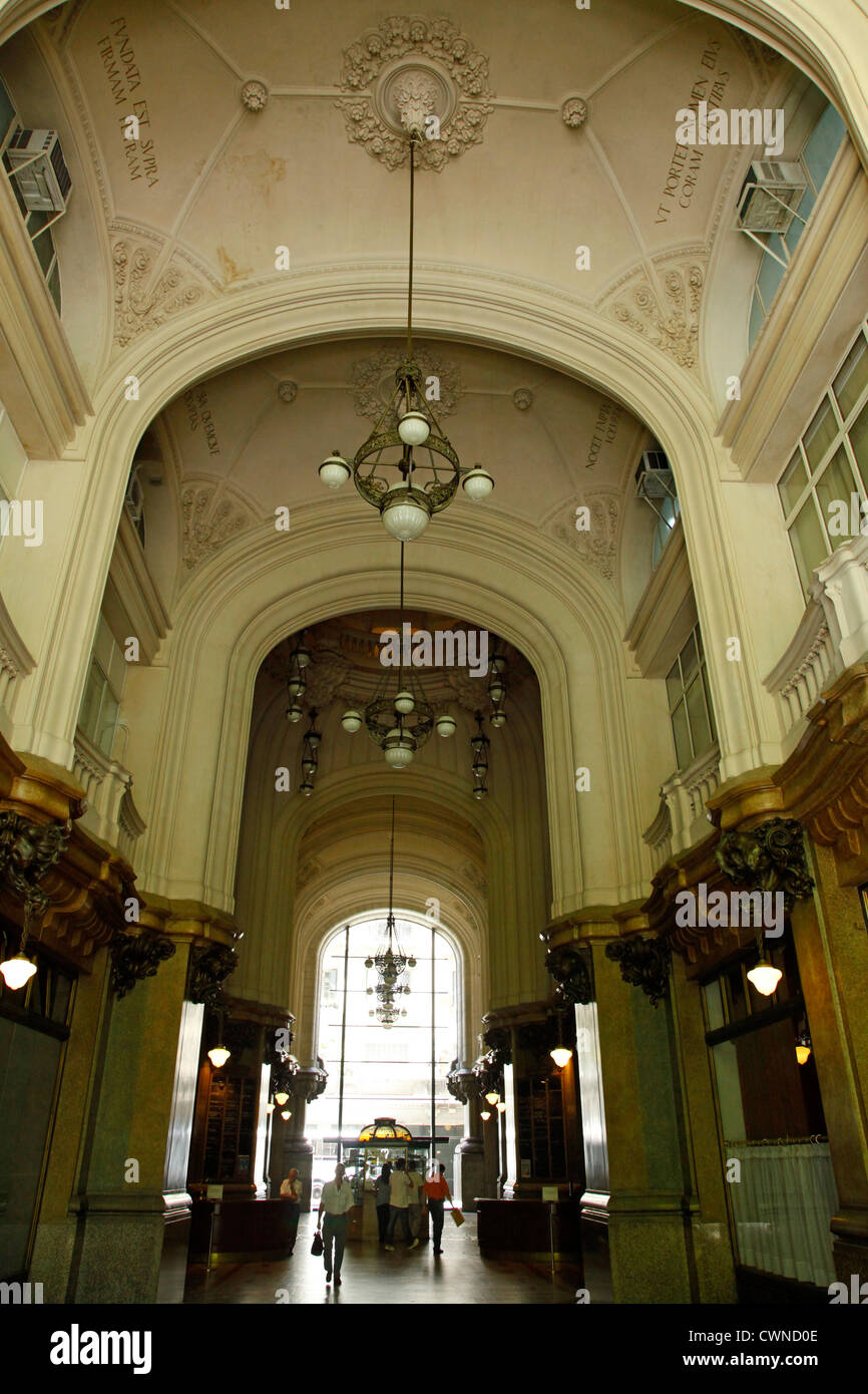 Interior of Edificio Barolo Building on Avenida de Mayo, Buenos Aires, Argentina. Stock Photo
