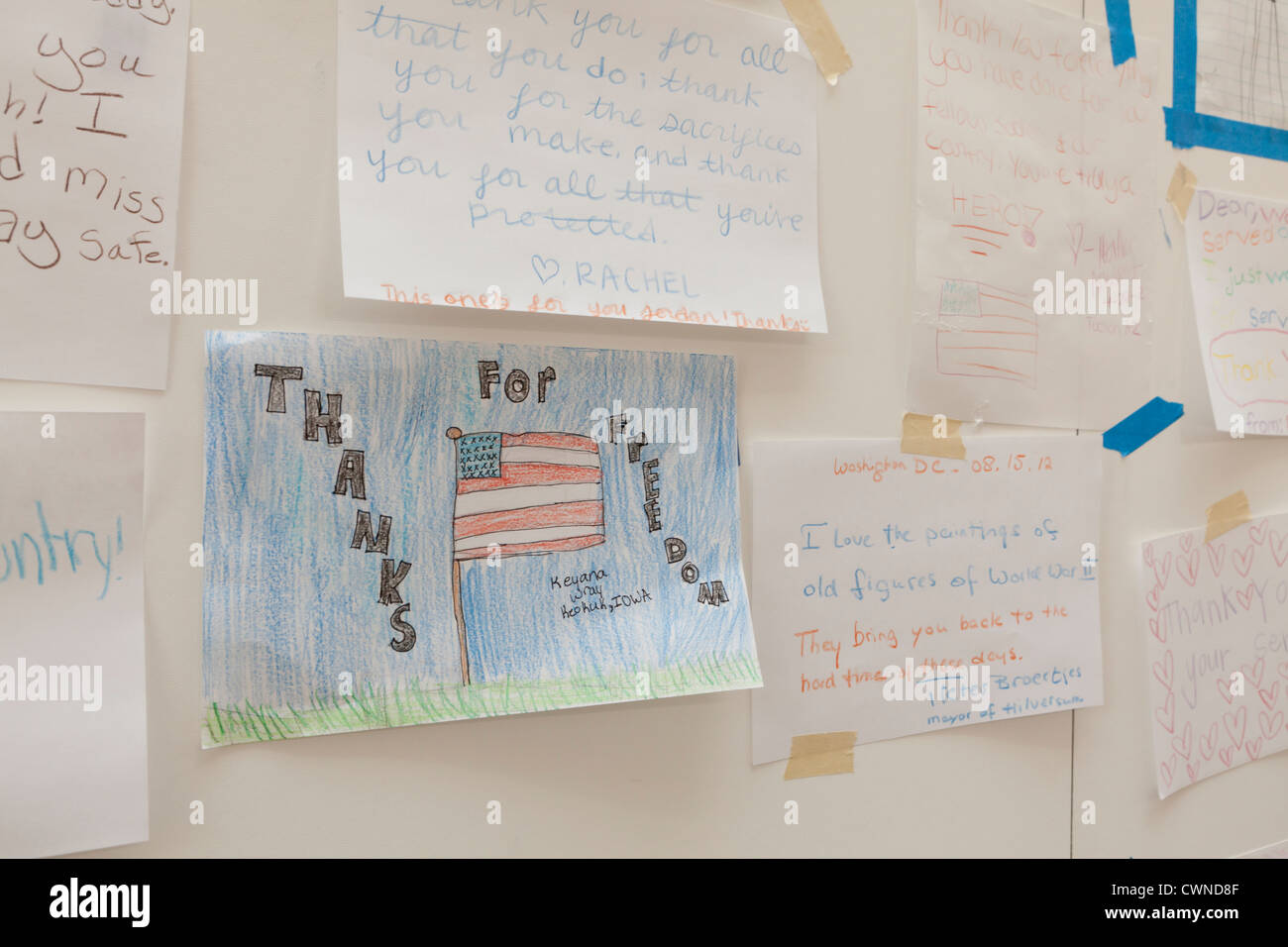 Appreciation messages to service men and women Stock Photo