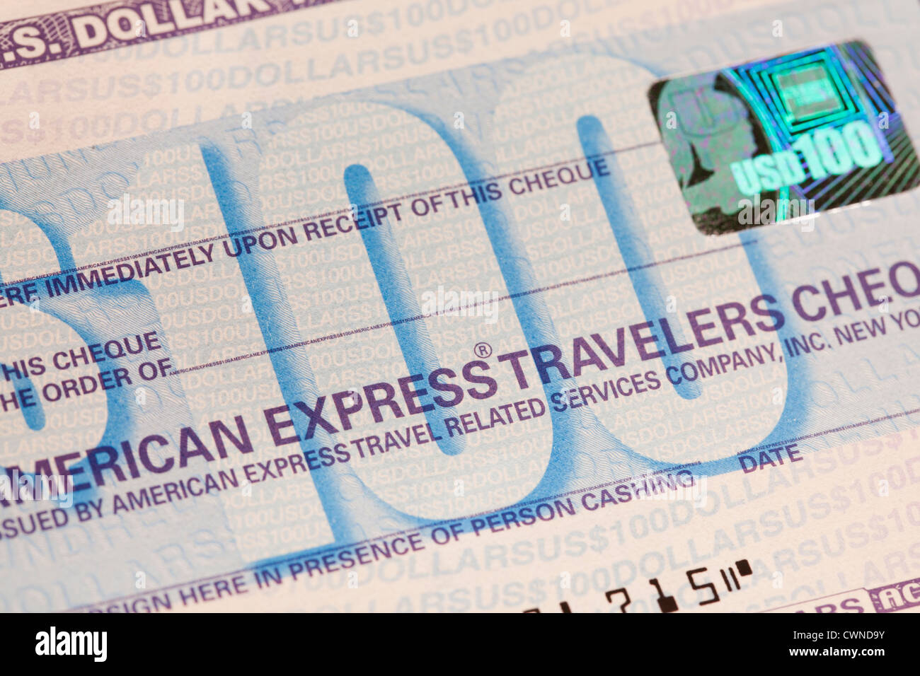 Travelers cheque Stock Photo