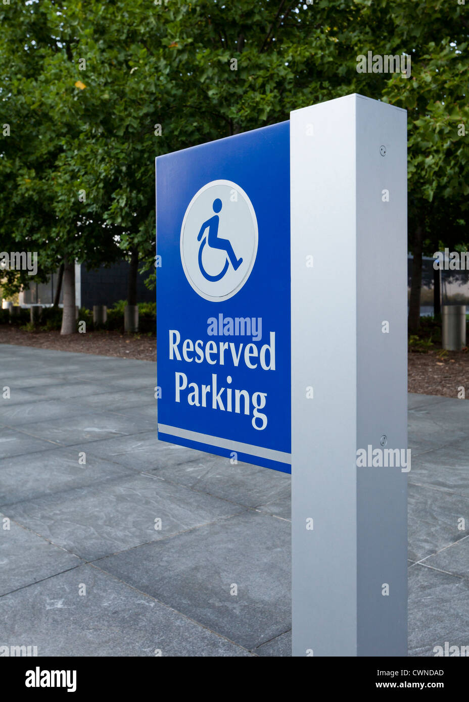 Disabled reserved parking sign Stock Photo