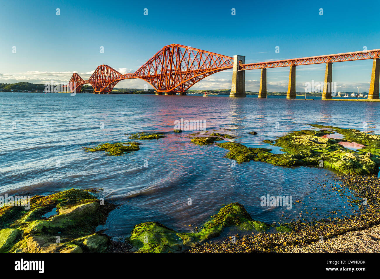 Small bay near Firth of Forth Bridge in Scotland Stock Photo - Alamy