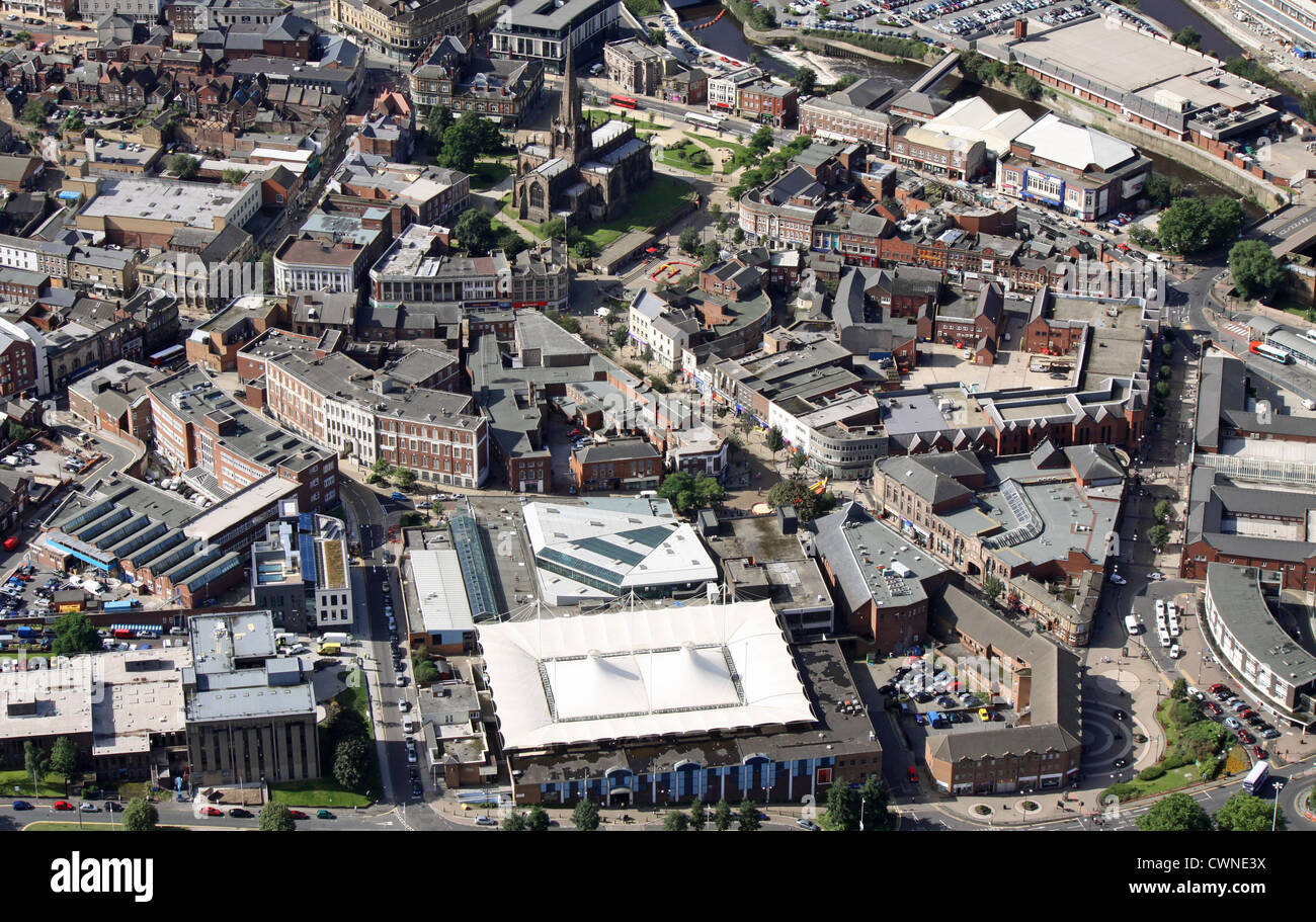 aerial view of Rotherham town centre Stock Photo Alamy