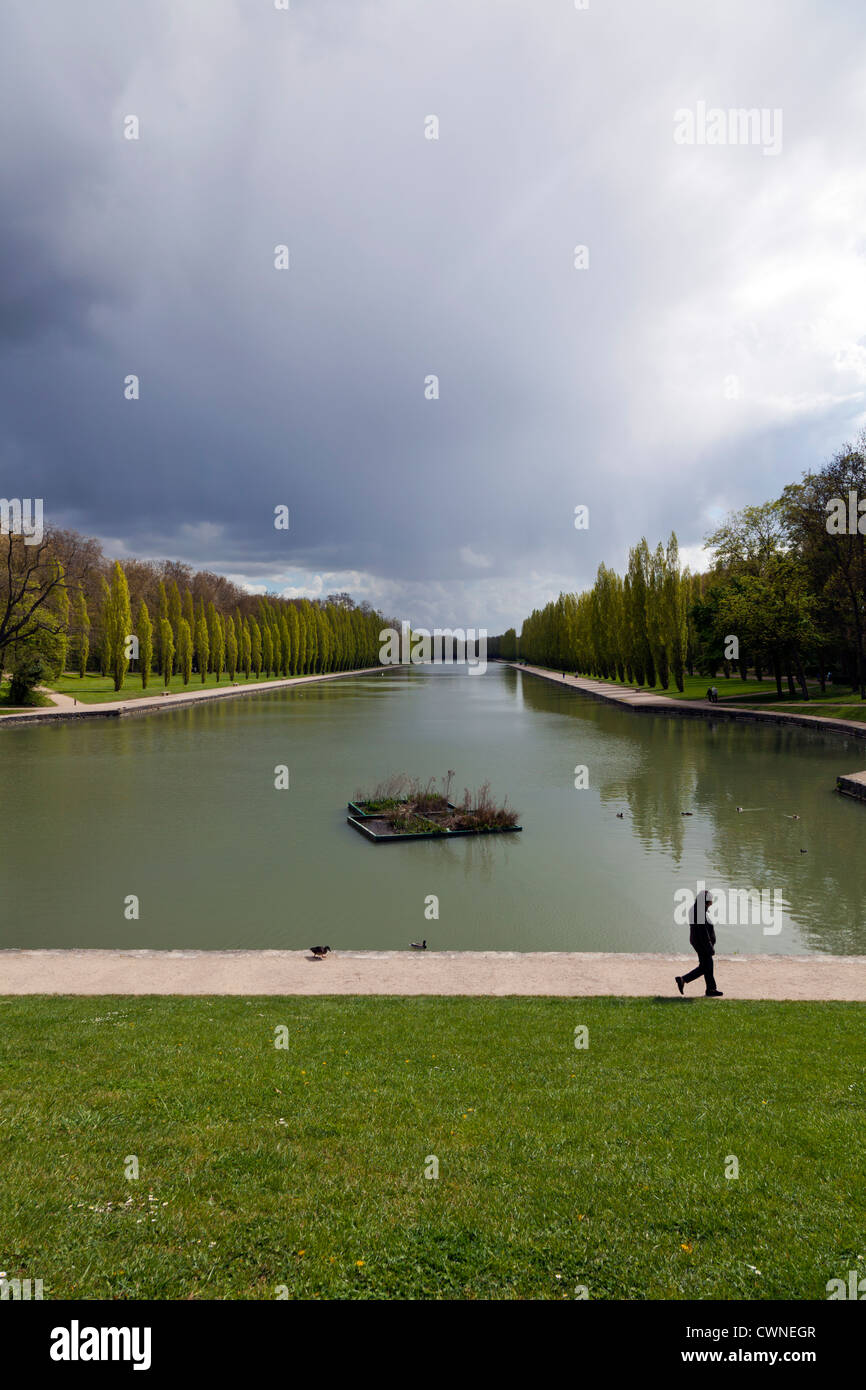 The Grand Canal at the Chateau de Sceaux, Hauts-de-Seine, France Stock Photo