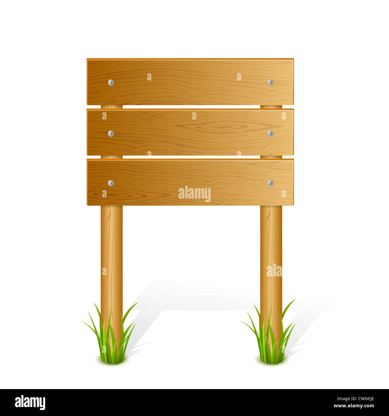 Blank wood billboard sign on white background Stock Photo - Alamy