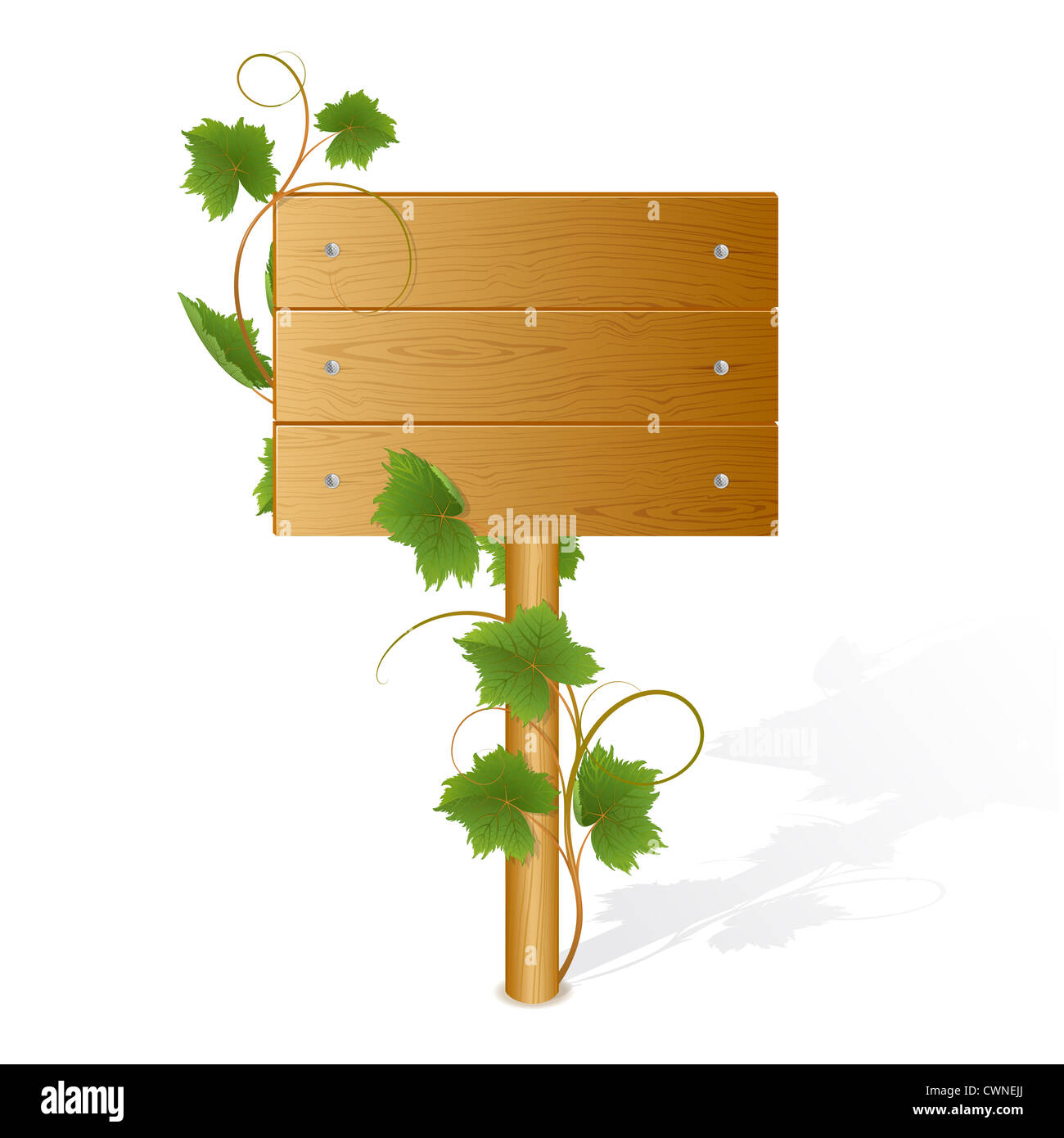 Blank wood billboard sign on white background Stock Photo - Alamy