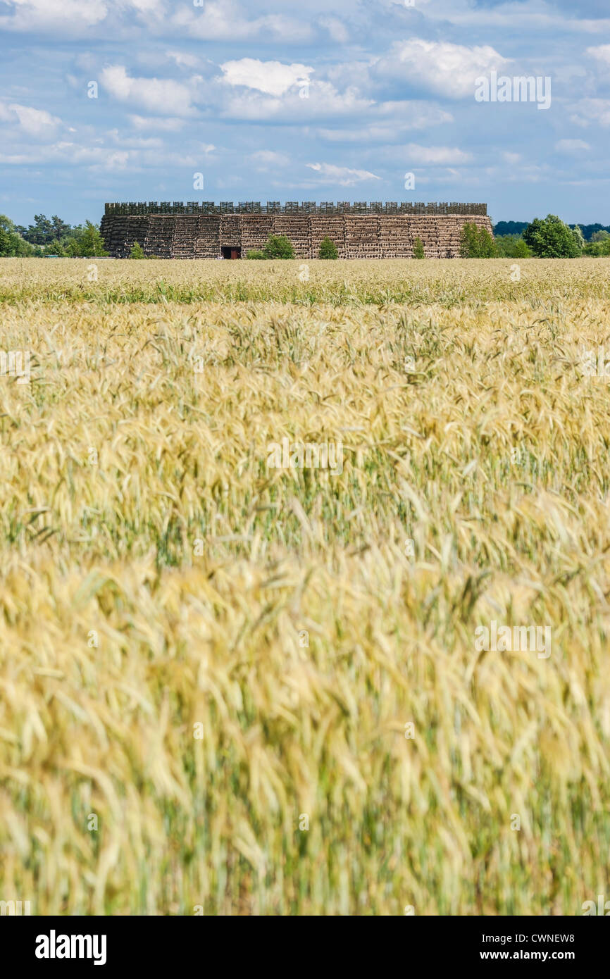 Slavic fort Raddusch is a faithful reproduction of a Slavic refuge fort near Vetschau/Spreewald, Brandenburg, Germany, Europe Stock Photo