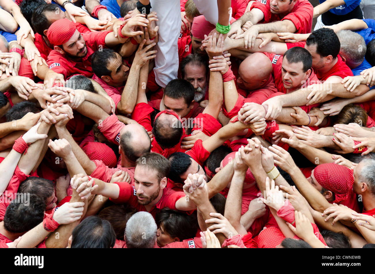 Castellers festival in Barcelona Stock Photo - Alamy