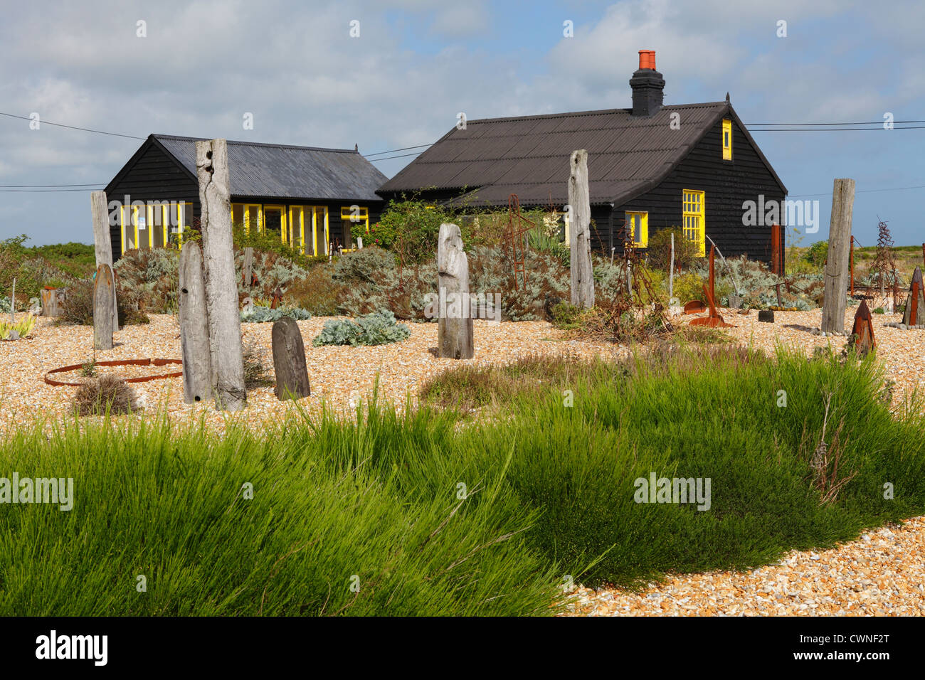 Prospect Cottage, Dungeness, home of the late Derek Jarman, artist and film director, Kent, England, UK, GB Stock Photo