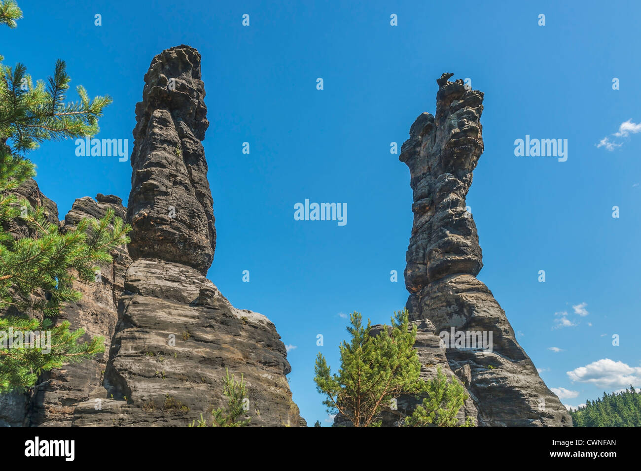 Pillars of Hercules are two freestanding rock towers, Rosenthal